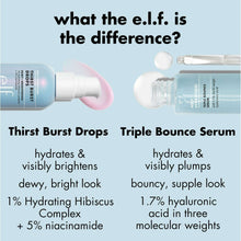 e.l.f. SKIN Holy Hydration! Thirst Burst Drops, Brightening & Hydrating Gel Serum, 1% Hydrating Hibiscus Complex + 5% Niacinamide, 1 fl oz
