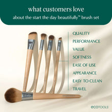 EcoTools Start the Day Beautifully Makeup Brush Kit with Storage Tray, 6 Piece Set