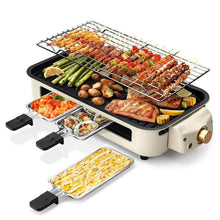 Electric-Smokeless-Indoor-Grill-Non-Stick-Raclette-BBQ-with-3-Mini-Pans-Perfect-for-Grilling-Roa_961_1 - USA Mega Market