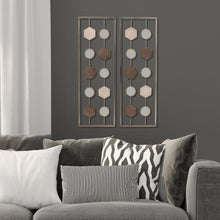 Elements Set of 2 Metal Geometric Wall Décor Panels