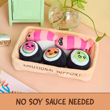 Emotional Support Pals Sushi, 5 Plush Food Toys with Carrying Basket
