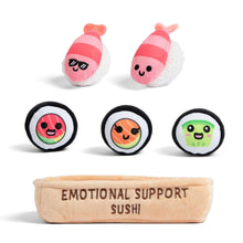 Emotional Support Pals Sushi, 5 Plush Food Toys with Carrying Basket