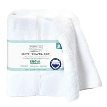 EnovaRecycledCottonBathTowelsforHospitalityandHome_White_Setof62 - USA Mega Market