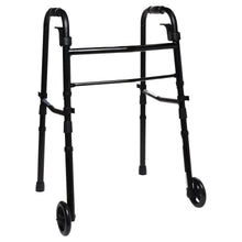 Equate Folding Walker with 5-Inch Wheels, Black – 350 lb Weight Capacity