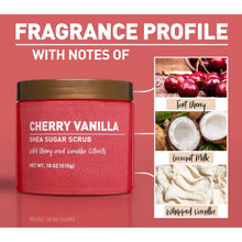 Equate Cherry Vanilla Sugar Body Scrub, 18 oz, Soothes Dry Skin