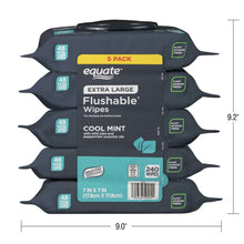 EquateExtraLargeFlushableWetWipes-Mint-240Wipes-5Pack-_8 - USA Mega Market