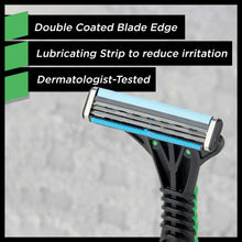 Equate Men's 3-Blade Sensitive Disposable Razors, Green and Black, 8 Count