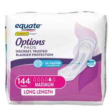 Equate Options Women's Incontinence Pads, Maximum Absorbency, Long Length, Size 5, 72 Count