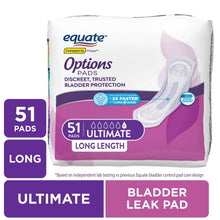 Equate Options Women's Incontinence Pads, Ultimate Absorbency, Long Length