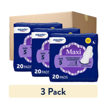 Equate Overnight Maxi Pads with Flexi-Wings, Extra Heavy Overnight Absorbency, Size 5, 60 Count  (PACK OF 3 )