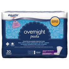 Equate Women's Overnight Incontinence Pads, Ultimate Absorbency (30 Count), Compare to Tena®