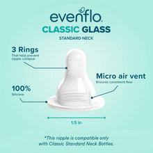 Evenflo Classic BPA-Free Glass Baby Bottles - 8 Fl oz, Clear