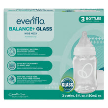 Evenflo Feeding Balance + Wide Neck Glass Bottles - 6oz 3 Pack