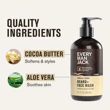 EveryManJackBeard-FaceWash-Vanilla-CedarFragrance-Cleans-SoftensYourBeardandSkin-NaturallyDerive_1793_6 - USA Mega Market