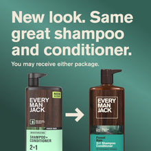 Every Man Jack Forest Rain Daily 2-in-1 Shampoo and Conditioner for Men, Naturally Derived, 16 oz (PACK OF 3 )