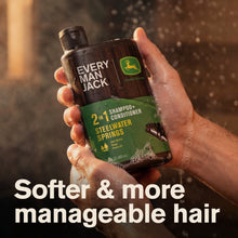 Every Man Jack Limited Edition John Deere Collection, 2-in-1 Men's Shampoo and Conditioner, Steelwater Springs scent, 13.5 oz (PACK OF 3 )