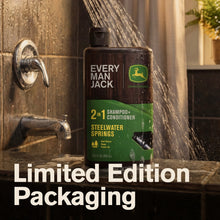 Every Man Jack Limited Edition John Deere Collection, 2-in-1 Men's Shampoo and Conditioner, Steelwater Springs scent, 13.5 oz (PACK OF 3 )