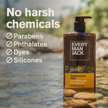 (3 PACK ) Every Man Jack Sandalwood Teak Daily 2-in-1 Shampoo and Conditioner for Men, Naturally Derived, 16 oz