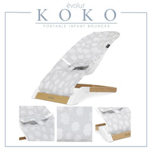 Evolur Koko Portable Infant Bouncer in Light Gray Breathable Fabric