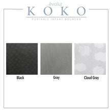 Evolur Koko Portable Infant Bouncer in Light Gray Breathable Fabric