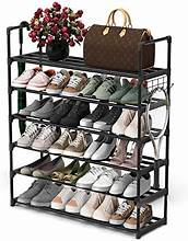 Expandable Closet Shoe Organizer, 6 Tiers, Holds 38 Pairs, Stackable, Adjustable, Bronze Finish (Large 6 Tier)