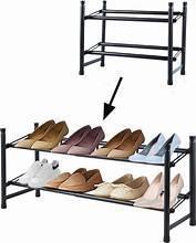 ExpandableClosetShoeOrganizer_6Tiers_Holds38Pairs_Stackable_Adjustable_BronzeFinish_Large6Tier_3 - Brands For Less USA