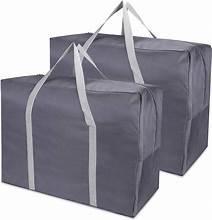 Extra Large Foldable Storage Bag, Portable with Handles and Zipper Lid, Grey
