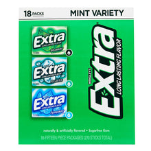 Chicles Extra Sin Azúcar, Paquete Variado de Menta, 15 unidades (18 unidades) 