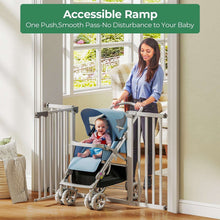 Fenbeli 30"-50" Baby Gates for Doorway, Auto Close Pet Gate, Gifts for Mom, Easy Install Pressure Mounted Dog Door, White