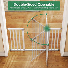Fenbeli 30"-50" Baby Gates for Doorway, Auto Close Pet Gate, Gifts for Mom, Easy Install Pressure Mounted Dog Door, White