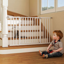 Fenbeli 30"-50" Baby Gates for Doorway, Auto Close Pet Gate, Gifts for Mom, Easy Install Pressure Mounted Dog Door, White