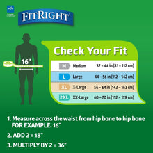 FitRight Adult Incontinence Briefs, Diapers with Tabs, Leak Stop Guards, Heavy Absorbency, Medium, 32in to 44in, 20 Count