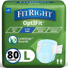 FitRight Adult Incontinence Briefs, Diapers with Tabs, Ultra Absorbent, Large, 60in to 70in, 80 Count