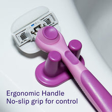 Flamingo Women's Moisture Plus Razor Set with Razor Handle, 2 Blade Refill Cartridges, and Shower Holder, Fig