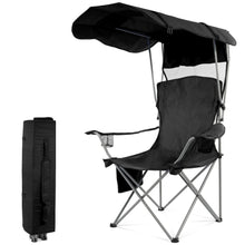 FlexWave Folding Camp Chair，Portable Outdoor Chair，with Shade & Cup Holder，for Camping, Beach, Fishing, and Sports Events