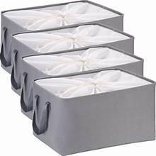 FoldableClothesStorageBags_Setof4_PolypropyleneBoard_Gray_forOrganizingBedroom_Closet_Clothing_Comforters_9Grid_1 - Brands For Less USA