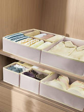 Foldable Drawer Closet Organizers, 12+1-Grid Option for Underwear, Socks, Belts and Ties, Pack of 4