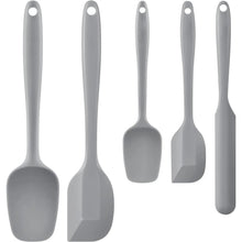 Food Grade Silicone Rubber Spatula Set for Baking, TAIMASI 5Pcs Cooking Utensil Set, High Heat Resistant Non Stick Dishwasher BPA-Free-Gray