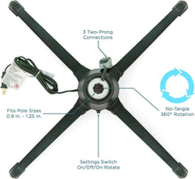 Fraser Hill Farm Green Plastic 360 Degree Rotating Artificial Christmas Tree Stands, for Trees up to 7.5' Tall and up to 26" in Diameter