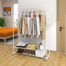 Freestanding Garment Rack, Single Rod, White, Multi-Functional Clothing Hanger for Bedroom, Sturdy and Stylish Clothes Rack