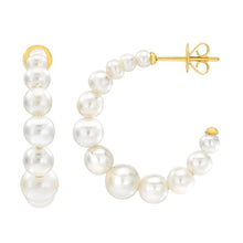 FreshwaterCultured2.5-6mmGraduatedPearl14ktYellowGoldHoopEarrings2 - USA Mega Market