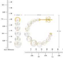 Freshwater Cultured 2.5-6mm Graduated Pearl 14kt Yellow Gold Hoop Earrings