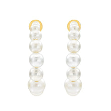 Freshwater Cultured 2.5-6mm Graduated Pearl 14kt Yellow Gold Hoop Earrings