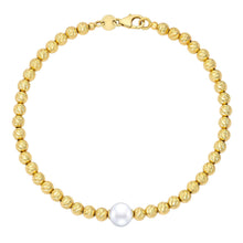 Freshwater Cultured 7.5-8mm Pearl Bracelet With 14kt Yellow Gold Clasp