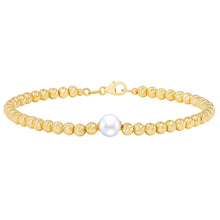 Freshwater Cultured 7.5-8mm Pearl Bracelet With 14kt Yellow Gold Clasp