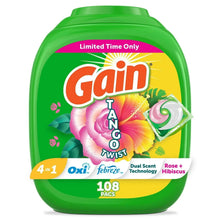 GainFlingsTangoTwistLaundryDetergentPacs_Rose_HibiscusScent_108ct.8 - USA Mega Market