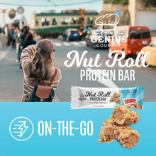 Genius Gourmet SKIPPY Peanut Butter Flavor Inspired Protein Nut Roll Bars | 10 Count, 11g Protein per serving (18% DV), 0g Added Sugar, Carb Conscious Snack Bar, Gluten Free