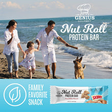 Genius Gourmet SKIPPY Peanut Butter Flavor Inspired Protein Nut Roll Bars | 10 Count, 11g Protein per serving (18% DV), 0g Added Sugar, Carb Conscious Snack Bar, Gluten Free
