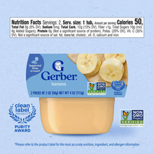 Gerber 1st Foods Baby Food, Banana Puree, Clean Label Project, 2 oz Tubs (2 Pack)