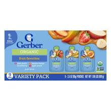 Gerber 2nd Foods Organic Baby Food Variety Pack, Fruit and Veggie Favorites, 3.5 oz Pouches (9 Pack)